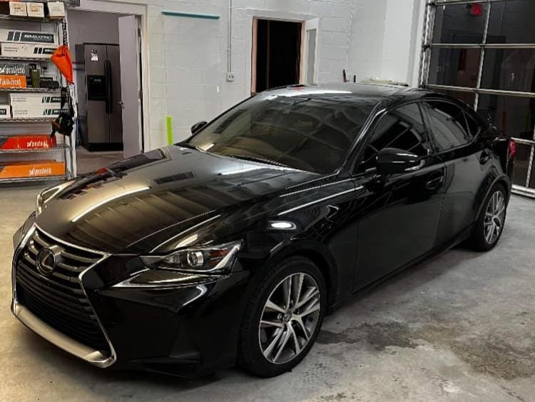 Black Lexus IS tinted at Classic Tint Morrow OH
