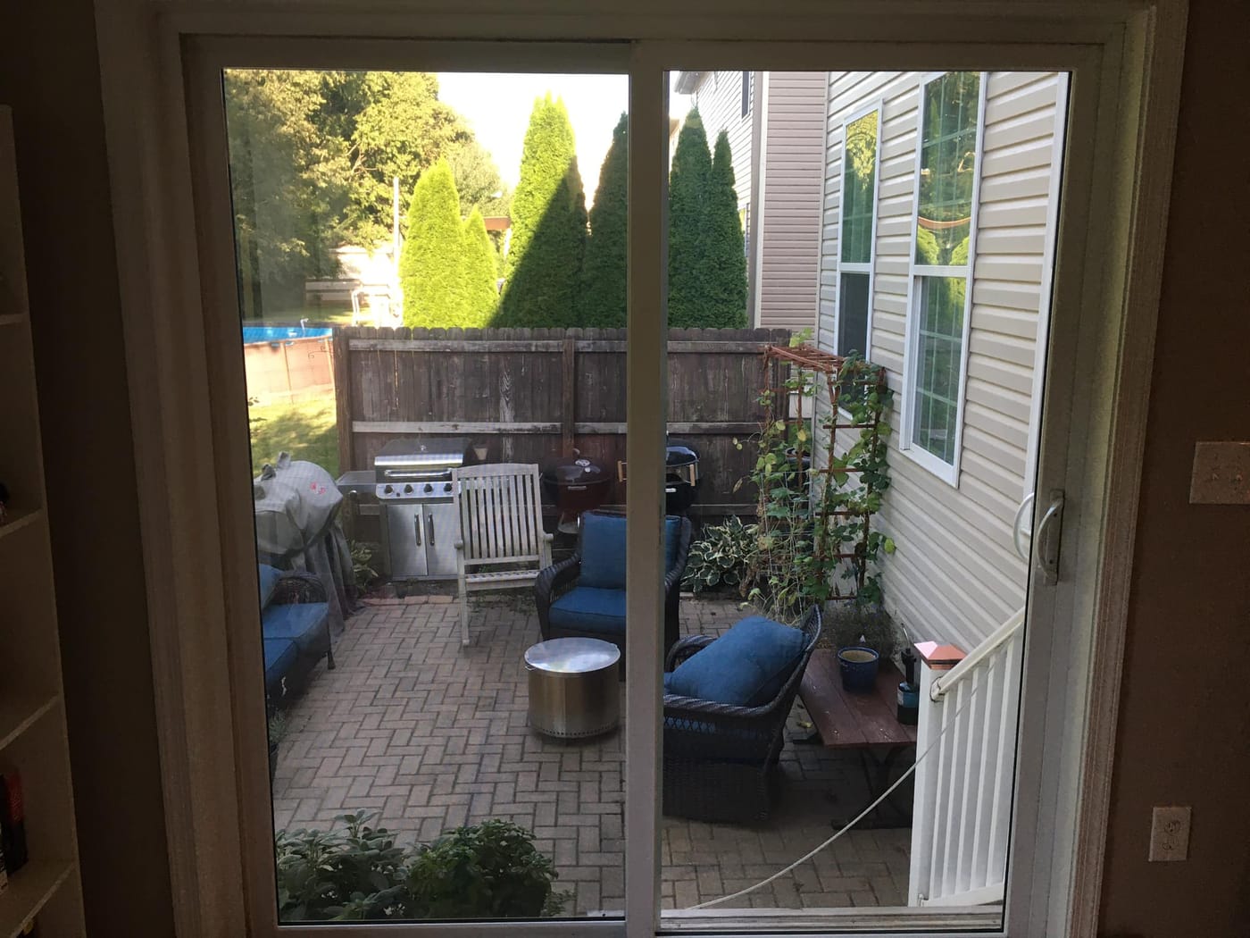 Tinted patio door in a Morrow, OH home
